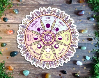Wheel of the Year Sticker, Witch Journal Sticker, Pagan Calendar Sticker, Wiccan Sticker, Book of Shadows Sticker
