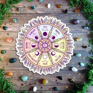 Wheel of the Year Sticker, Witch Journal Sticker, Pagan Calendar Sticker, Wiccan Sticker, Book of Shadows Sticker