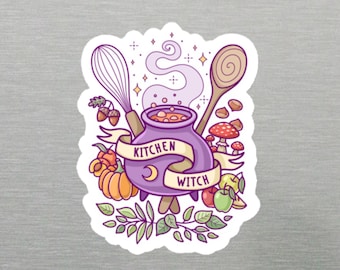Imán de bruja de cocina, pegatina de imán de nevera, imán de cocina, imán foodie, imán amante de la comida, imán de caldero de brujas