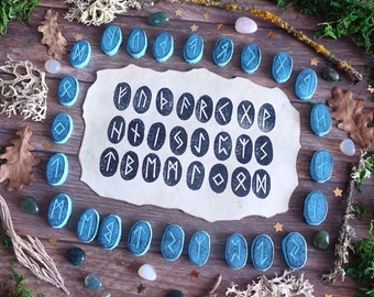 Elder Futhark Runes Rubber Stamps - Runic Alphabet Hand Carved Rubber Stamps – Norse Runes Stamps – DIY Stationery - Journaling