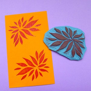 Bladeren Ornament Stempel - Handgesneden rubberen stempel – Scrapbooking Stempel – Kaart maken – DIY briefpapier - Journal Stamp - Printmaking
