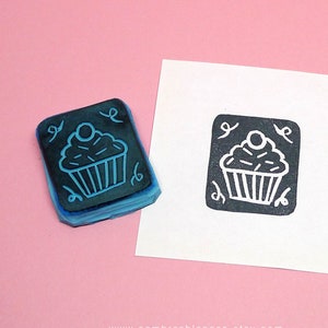 Cupcake Ornament Stempel - Handgeschnitzter Stempel - Planer Stempel – Scrapbooking Stempel – DIY Briefpapier Stempel