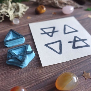 Alchemical Element Symbols Rubber Stamps Hand Carved Rubber Stamp Scrapbooking Stamp Card Making DIY Stationery Journaling image 2