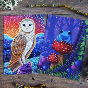 Forest Magic Postcard Set - 2 Postcards - Postcrossing Postcard - Original Art Postcard - Snail Mail - Scrapbooking - Stationery Collection