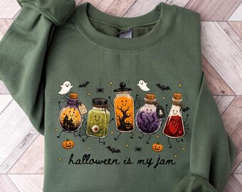 Halloween Is My Jam Sweatshirt, Trick or Treat Gift Tee, Spooky Season T-shirt, Witchy Pumpkin Sweatshirt