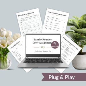 Family Reunion Crew Assignment Planner  Template Editable Canva Printable Reunion Planning Task Coordination Organizer Volunteer FRP