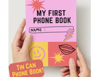 Guía telefónica y tarjetas para compartir con los niños en lata