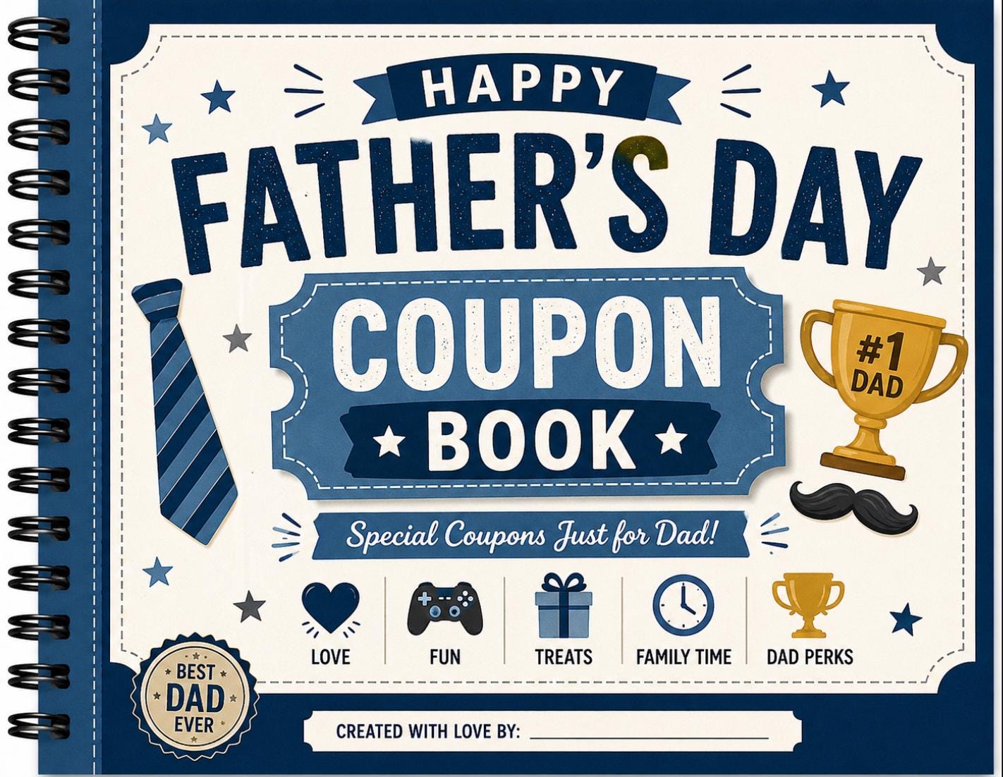 Father's Day Coupon Book Printable Digital PDF Download DIY Gift for…