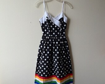 Vintage Polka Dot & Rainbow Dress
