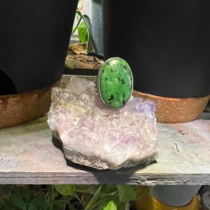 Ruby Zosite Statement Ring Sterling Silver Over Copper