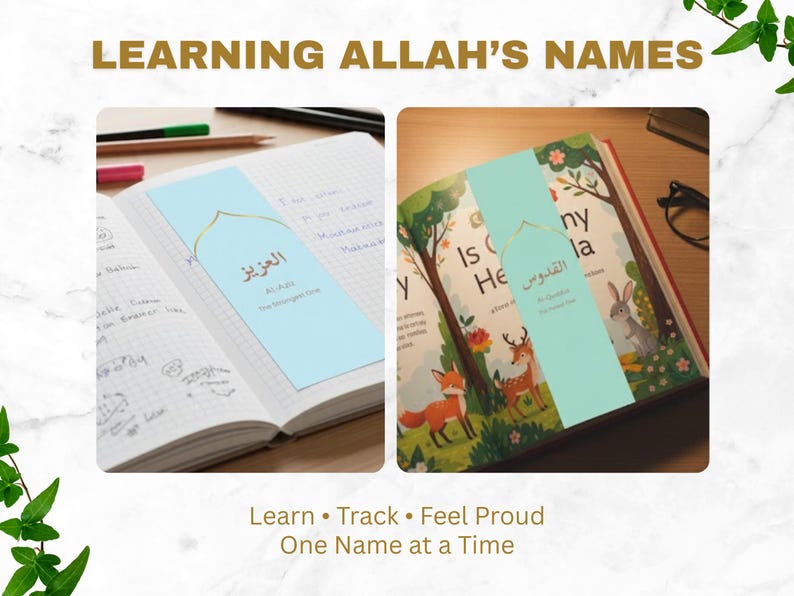 99 Names of Allah Bookmarks for Kids | Islamic Educational Set + Free ...