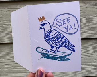 Rad Pigeon-wenskaart