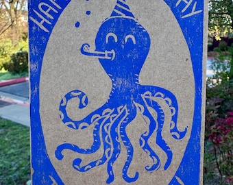 Birthday Octopus Postcard