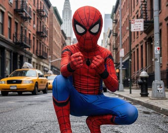 Spider Costume For Kids | Superhero Bodysuit | Halloween Toddler Boy Gift | Kids Red Blue Superhero Bodysuit Costume