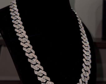 VVS1 Moissanite Cuban Chain 10MM-14MM - S925 - GRA Certified