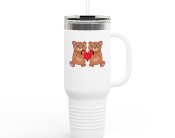 Bear Hug Heart Travel Mug | 40oz Insulated Tumbler Gift
