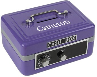 Personalized Child S Blue Cash Box Easter Gift For Boy Etsy - personalized purple cash box with just name combination coin lock kids bank !   engraved metal cashbox for children to save holds money cash blu