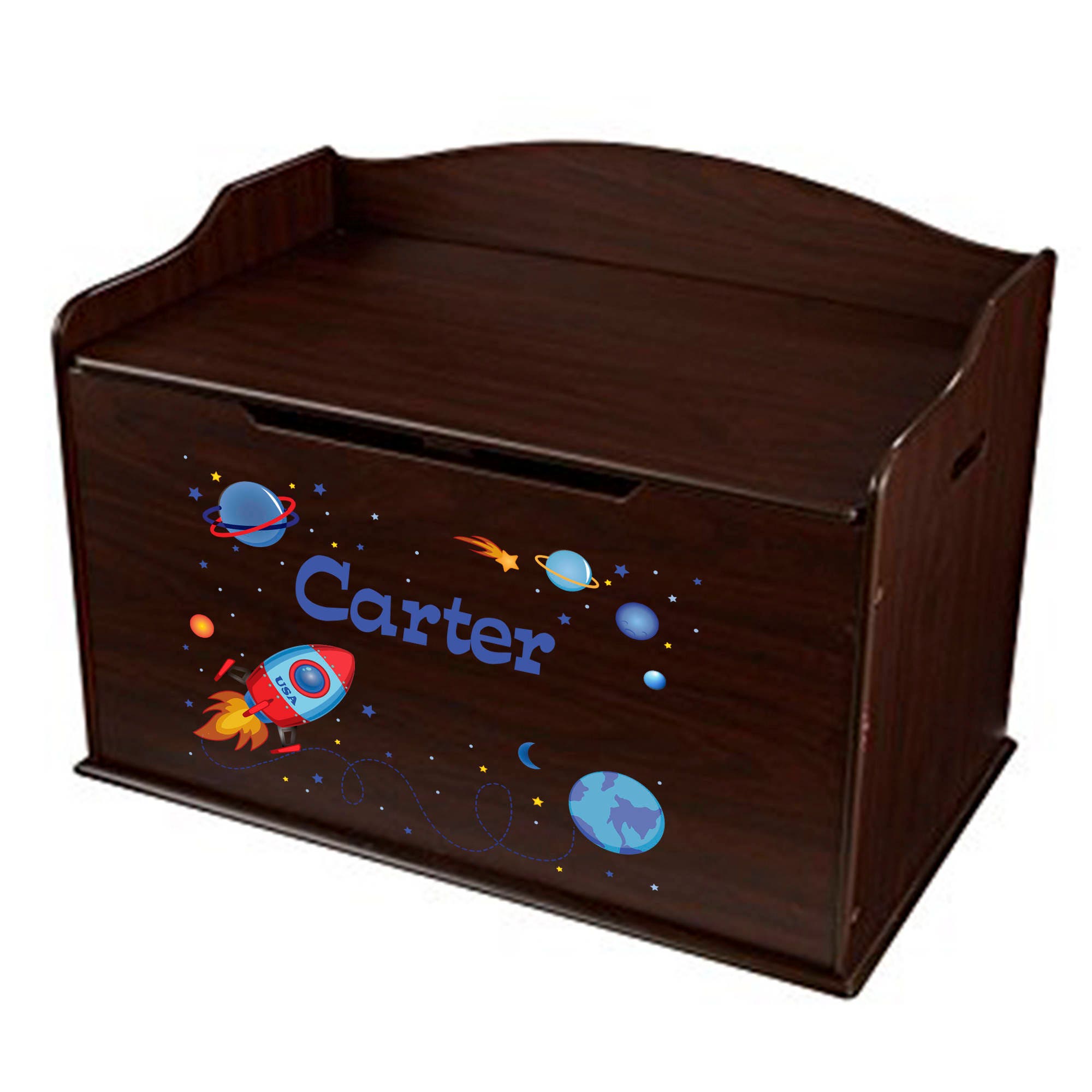 dark wood toy box