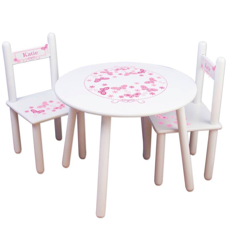 Girl S Butterfly Table Chair Set Round Tables And Chairs Etsy