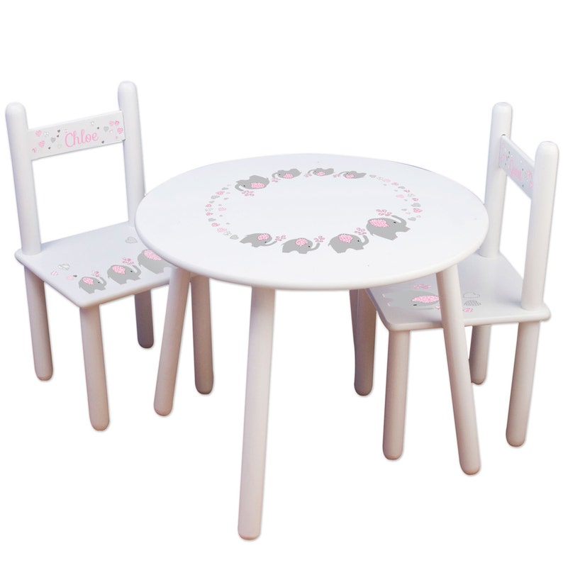 Kids Table And Chair Set Furniture For Elephant Nursery Gray Bedroom Child S Round Personalized Chairs Decor Tableset303