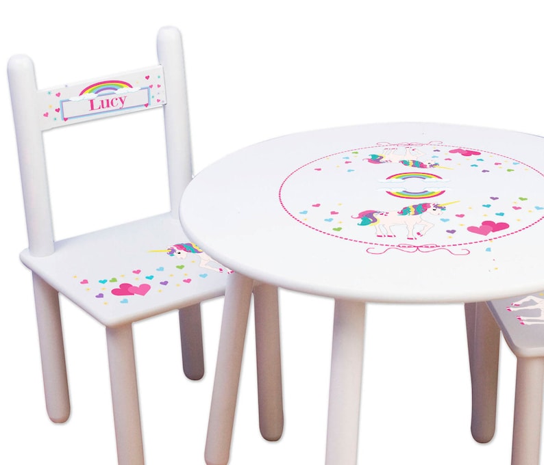 unicorn table and chair set