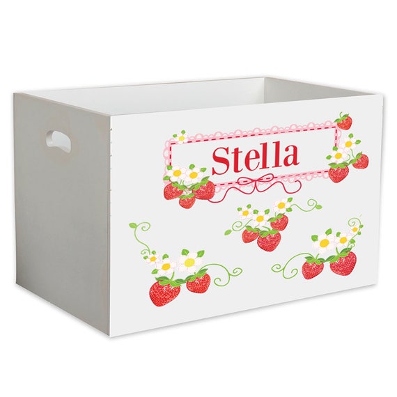 Personalized Strawberry Toy Box for Girls Custom Strawberries Etsy