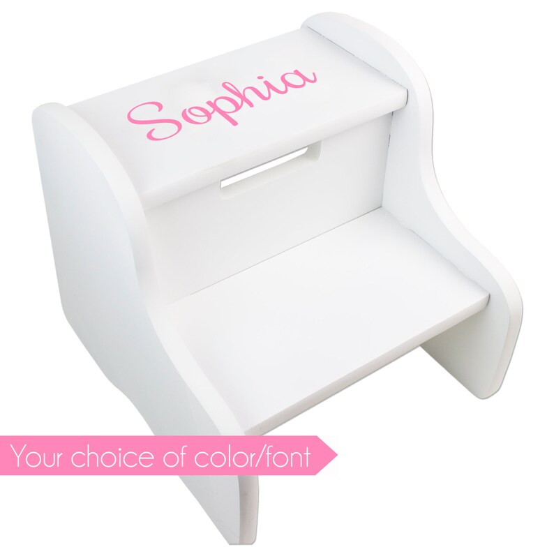 child's stool with name
