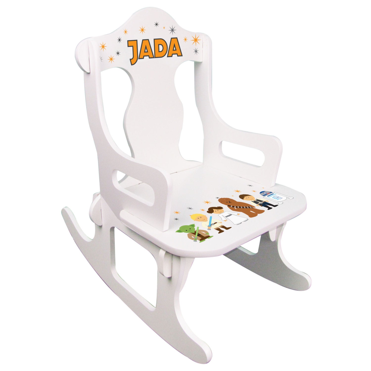 Star Wars Rocking Chair Personalized Child S Rocker White Etsy