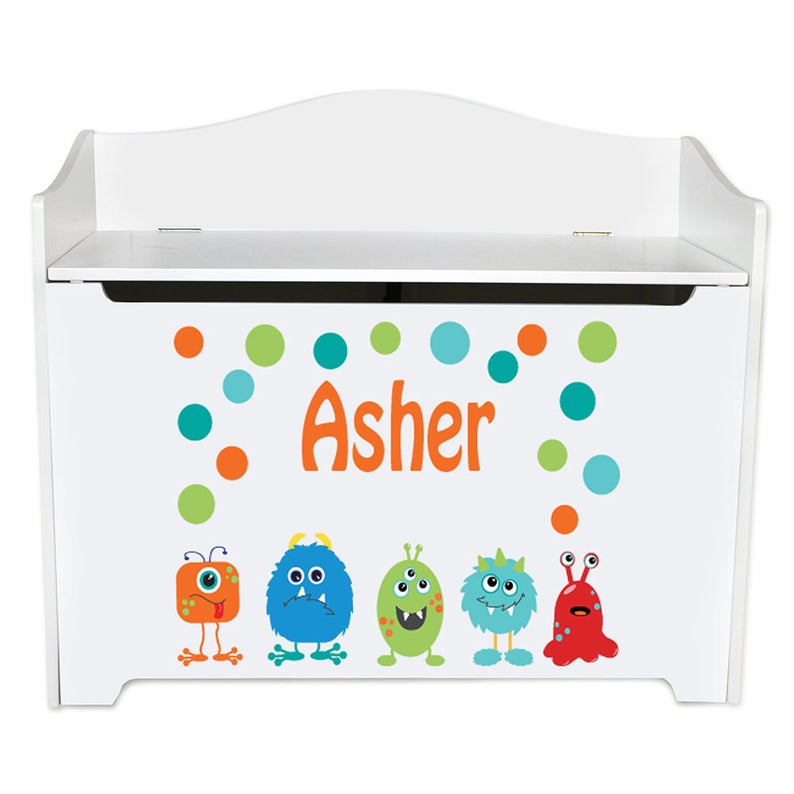 Personalized Monster Toy Box Bench Custom Boy S Lil Etsy