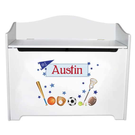 Boys Personalized Sports Toy Box Childs Toybox Bench Nursery Etsy