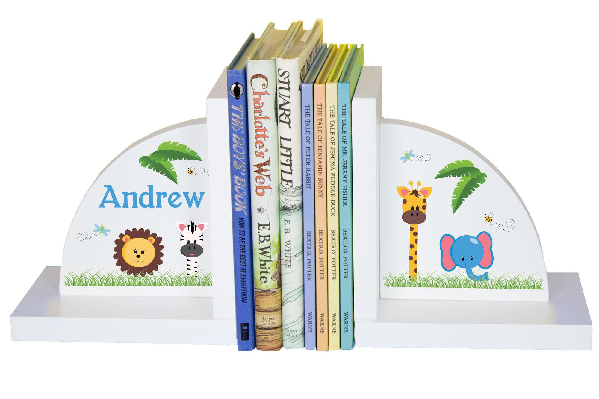 Children's Safari Bookends for Girls Boys Jungle Nursery Etsy