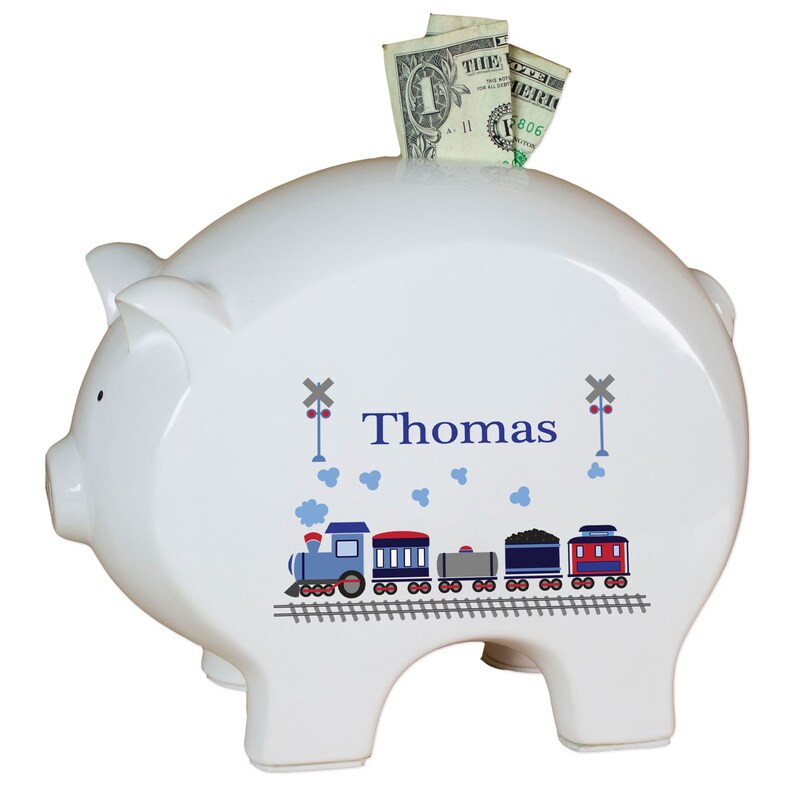 Personalized Train Piggy Bank Boy S Custom Bank Trains Etsy