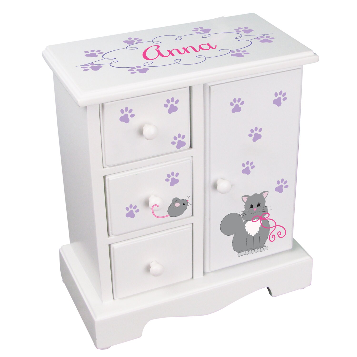Personalized Kitty Cat Jewelry Box Jewelry Armoire Custom Etsy