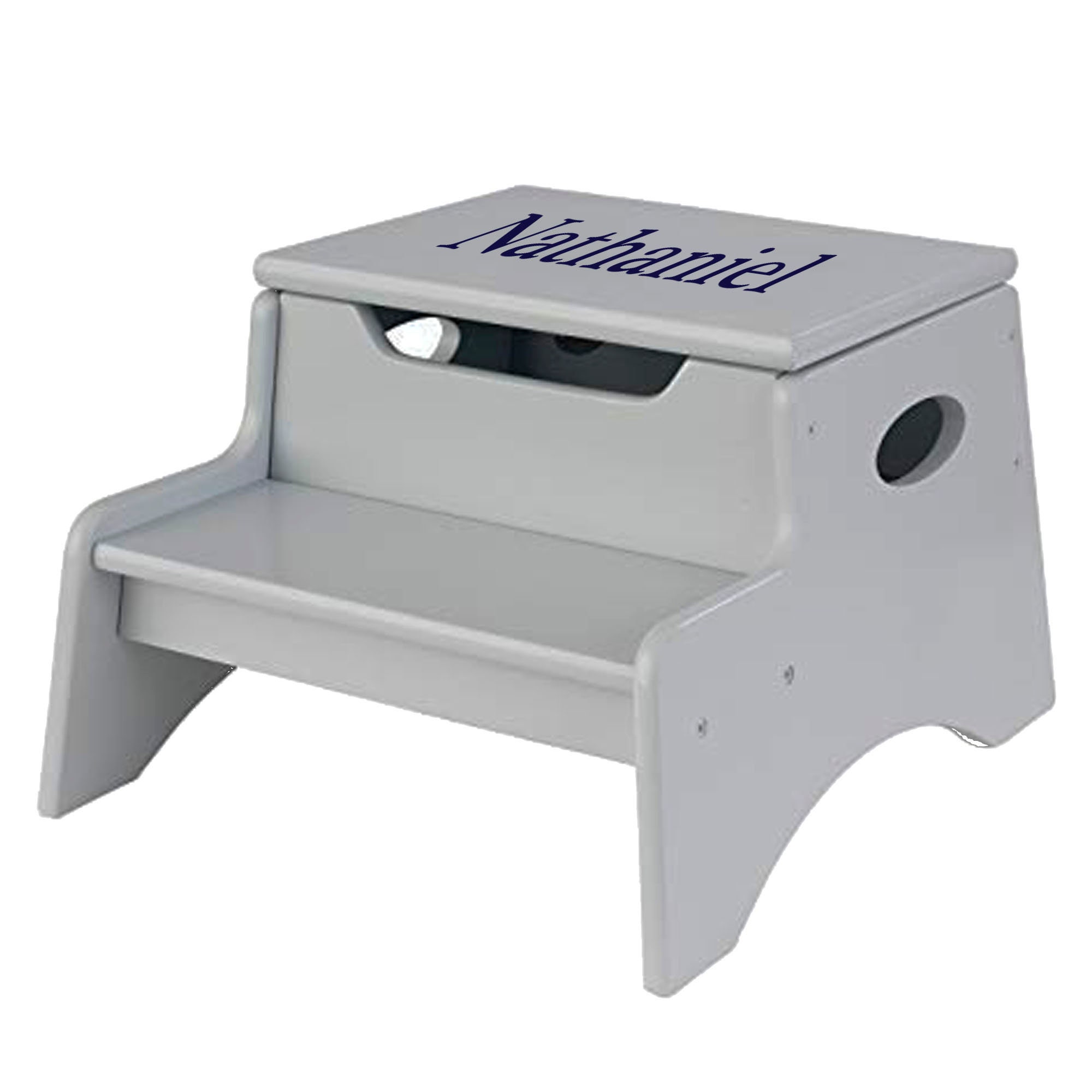 Personalized Gray Stool Child's Custom Grey Step N' Etsy