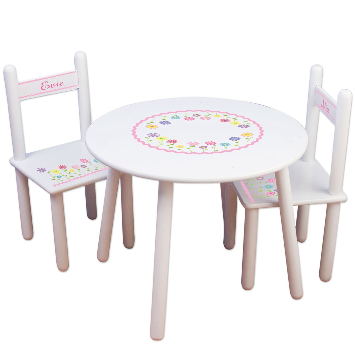 Custom Table & Chairs Personalized Childrens Furniture White Etsy