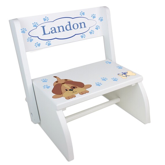 Personalized Puppy Dog Stool Childs Custom STEP Stool Puppies Etsy