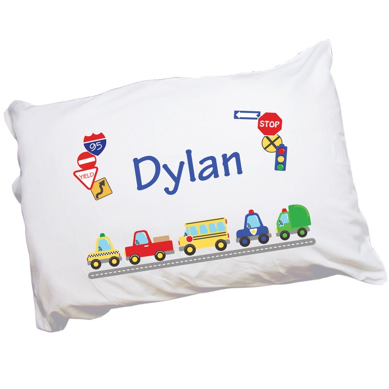 Boys Personalized Pillow Case Cars Trucks Custom Pillowcase Etsy