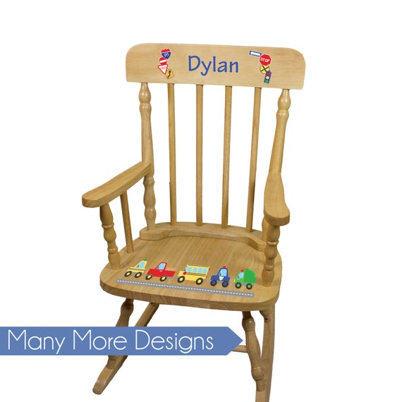 Boys Personalized Wood Rocking Chair Boy Kids Rockers Toddler Etsy