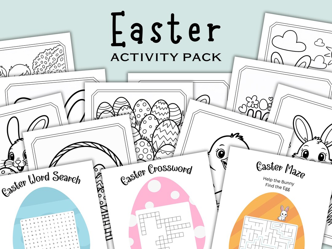 Family Easter Games Pack for Kids, Easter Activity, Coloring Page Games ...