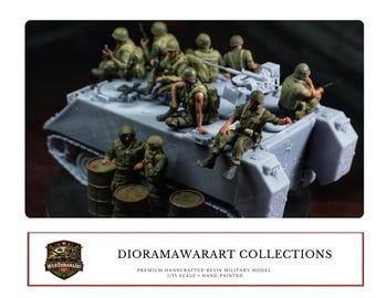 Figura de resina de patrulla estadounidense 1/35 / Guerra de Vietnam / Impresa en 3D - Pintada a mano