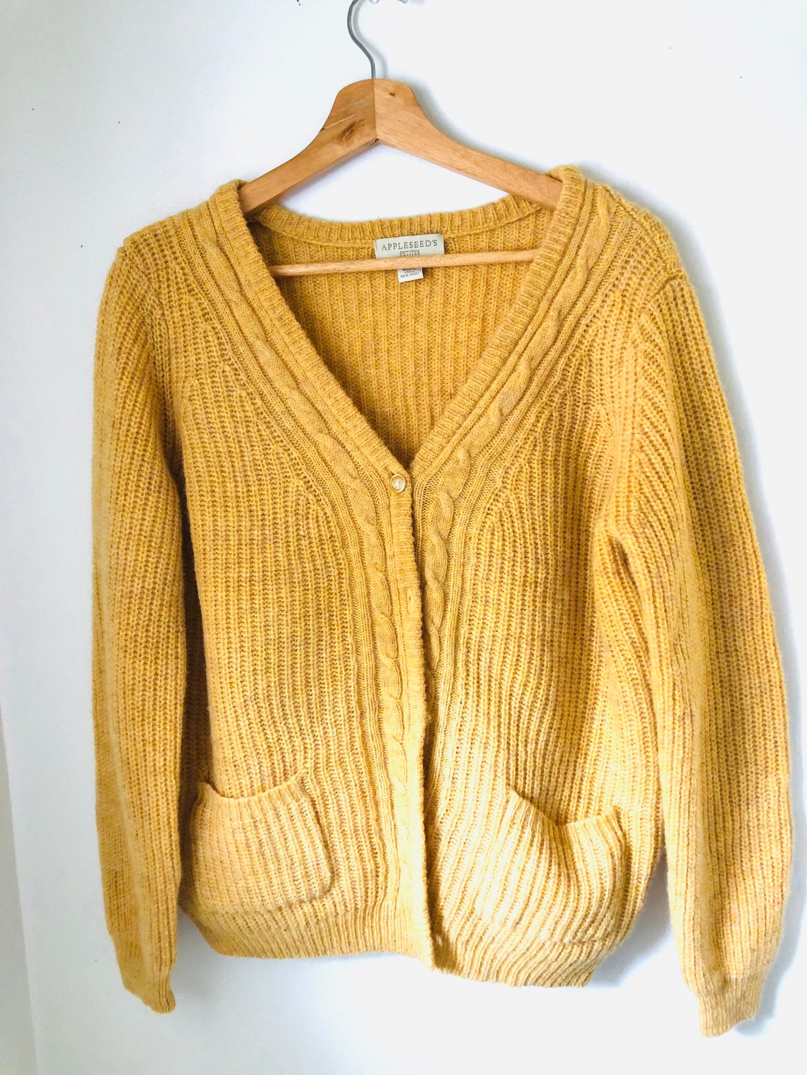 Vintage Gold Button Wool Cardigan | Etsy