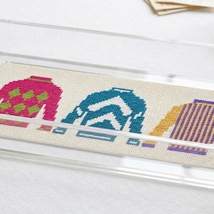 Jockey Silks Nadelspitze Muster | Pferderennen Kreuzstich Leinwand | Reiter DIY Handwerk