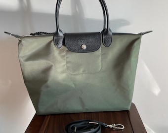 Vintage Bag Medium Tote Top Handle Bag - Khaki Green Recycled Nylon