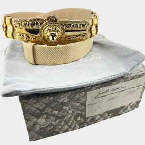 Vtg Judith Leiber Karung Snakeskin Leather Statement Belt Buckle w/Box Black Judith Leiber Vintage Black Karung Snakeskin Purse w  main image 3