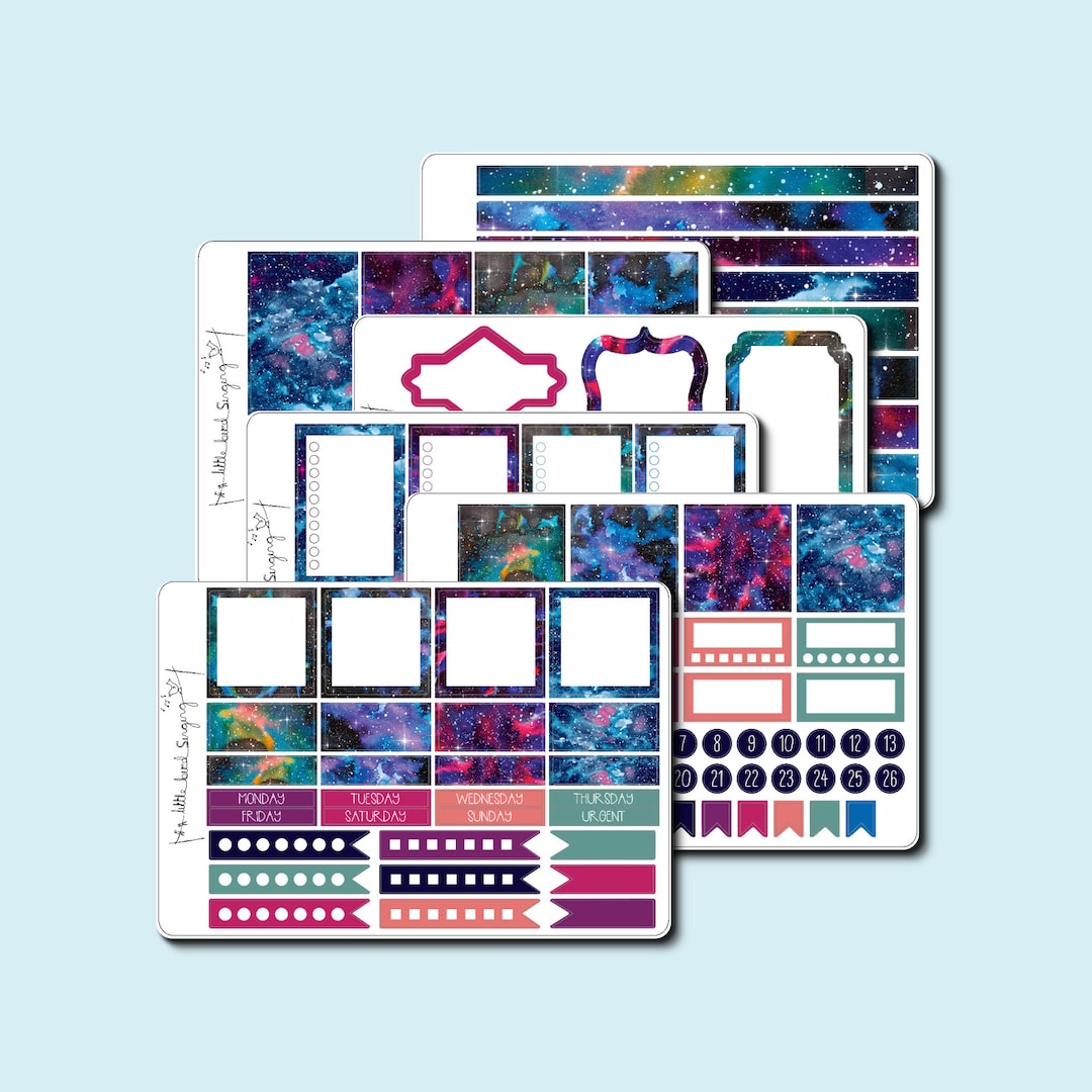 Planner Stickers Kit Galaxy Bullet Journal Happy Planner - Etsy