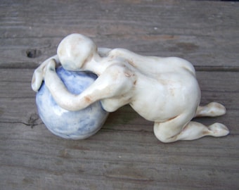 Woman in Labor Figurine - Birth Ball - Made to Order