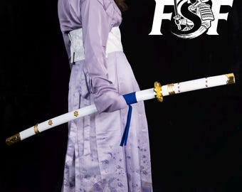 1045 Carbon Steel Handmade Katana, Japanese Anime Character Inspired Blade, Display Only Sword, Living Room Wall Art