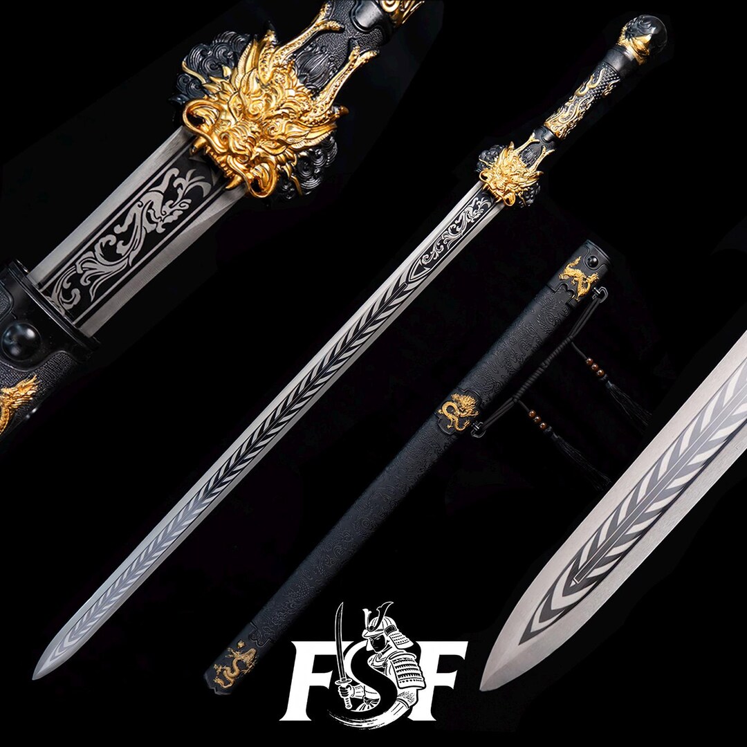 Handcrafted Dragon Katana 1060 Carbon Steel Gold Dragon Tsuba Handcrafted Dragon Katana 1060 Carbon Steel Gold Dragon Tsuba
