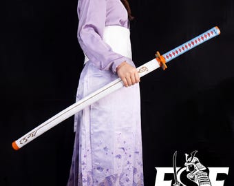 Handmade Shinobu Kocho Nichirin Sword Replica, Shinobu Kocho Cosplay, Butterfly Hashira, with Scabbard, Anime Collectible, halloween anime