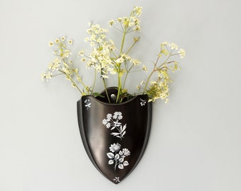 Sylvac Wall Pocket, Wall Vase, Black Vase